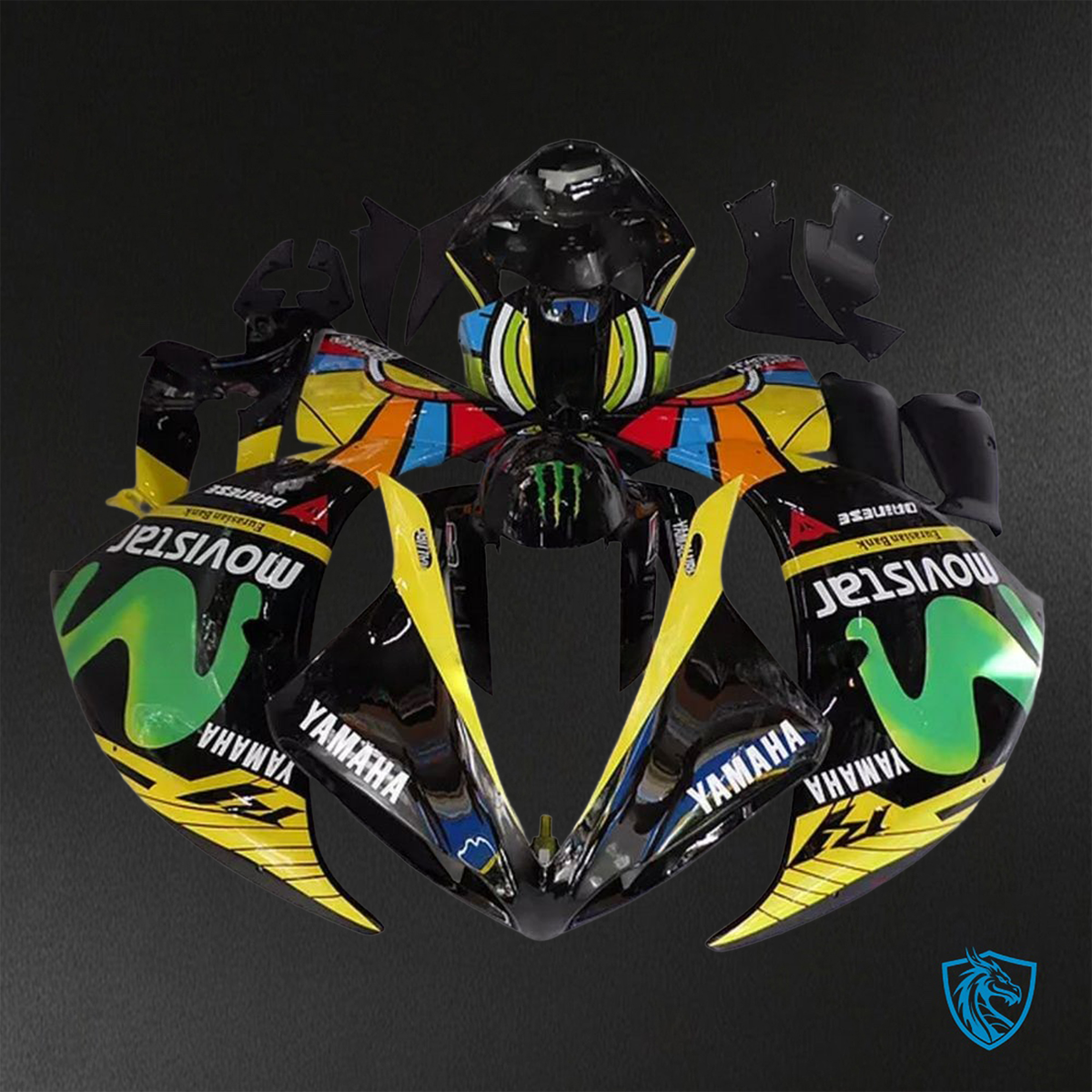 Yamaha YZF R1 (2009-2011) Gloss Multicolor Movistar ABS Bodywork - Fairings Kit