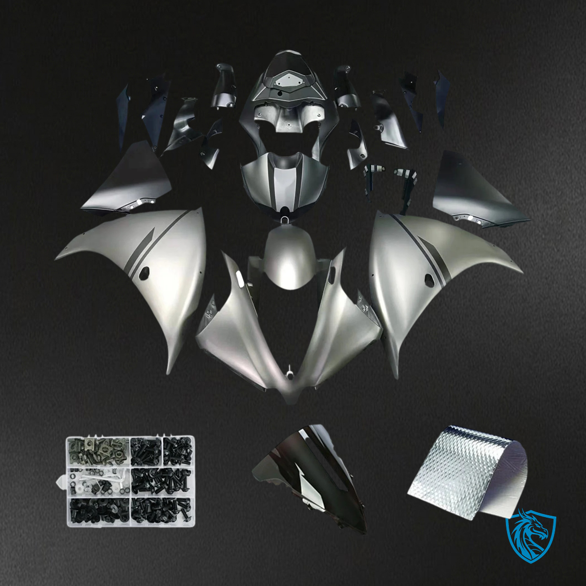 Yamaha YZF R1 (2012-2014) Gray & Black Fairing Kit | MERGEment ABS Bodywork