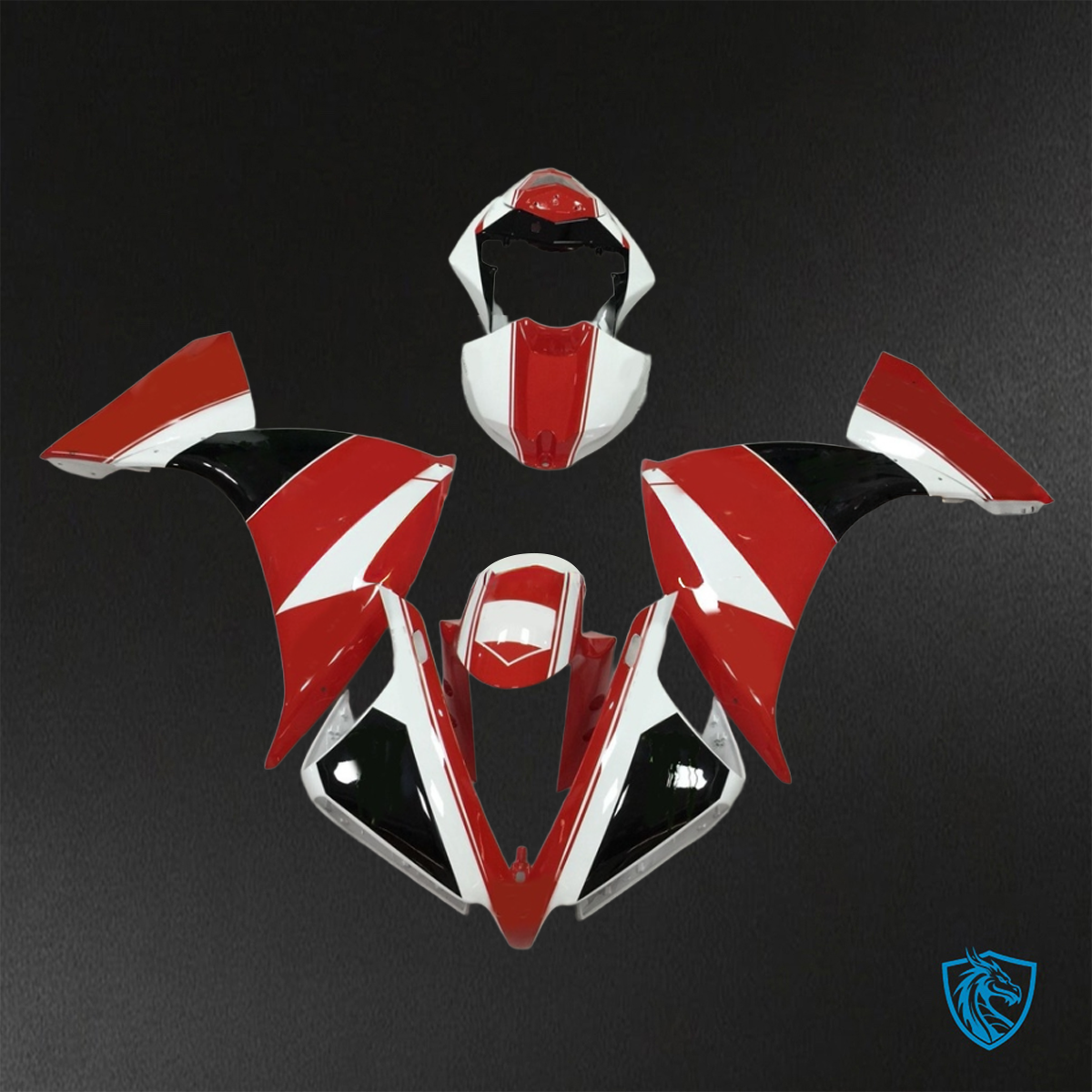 Yamaha YZF R1 (2012-2014) Red, White & Black ABS Bodywork - Fairings Kit