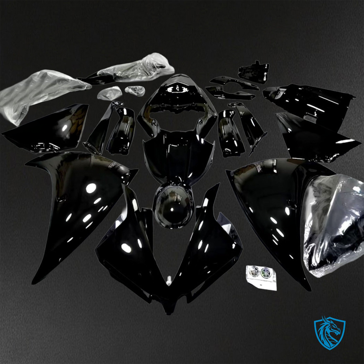 Yamaha YZF R1 (2012-2014) Gloss Black - Replacement Motorcycle Fairings Kit