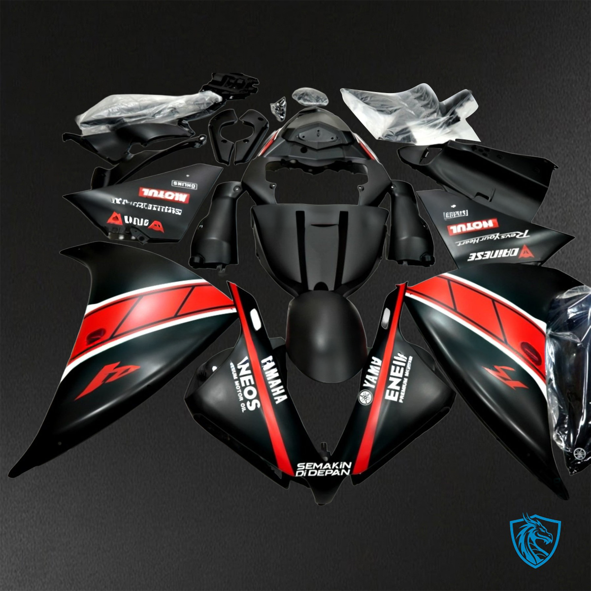 Yamaha YZF R1 (2012-2014) Matte Red & Black ABS Bodywork - Fairings Kit