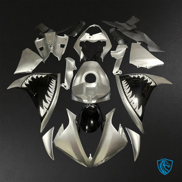 Yamaha YZF R1 (2012-2014) Grey & Black Shark Fairings Kit - Aftermarket ABS Bodywork