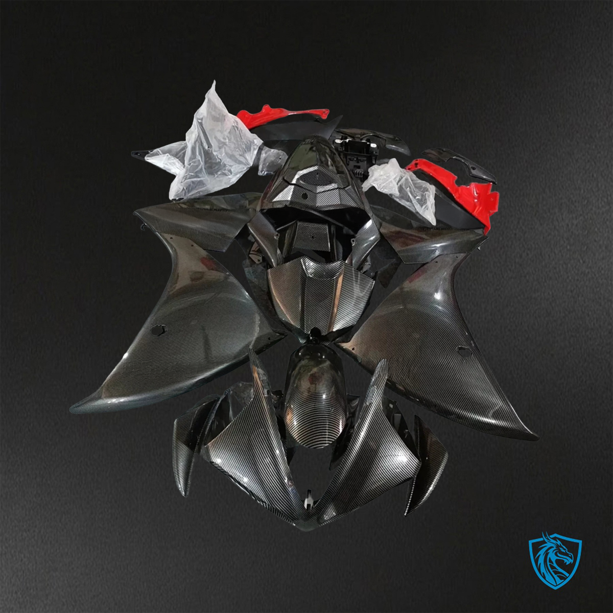 Yamaha YZF R1 (2012-2014) Black & Red - Custom ABS Fairing Kit