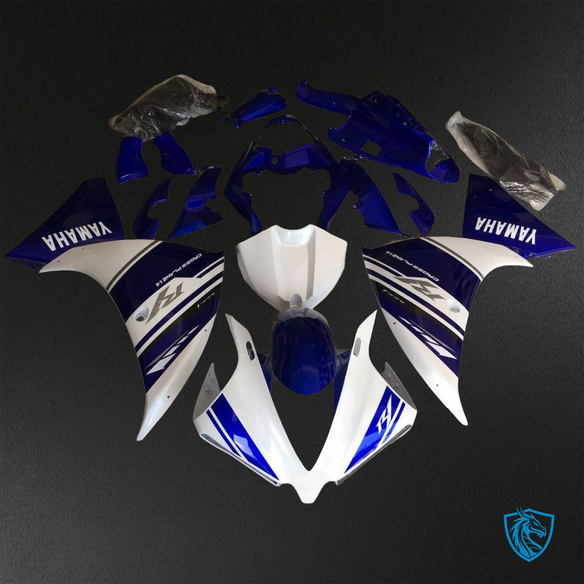 Yamaha YZF R1 (2012-2014) Blue & White - Replacement Motorcycle Fairings Kit