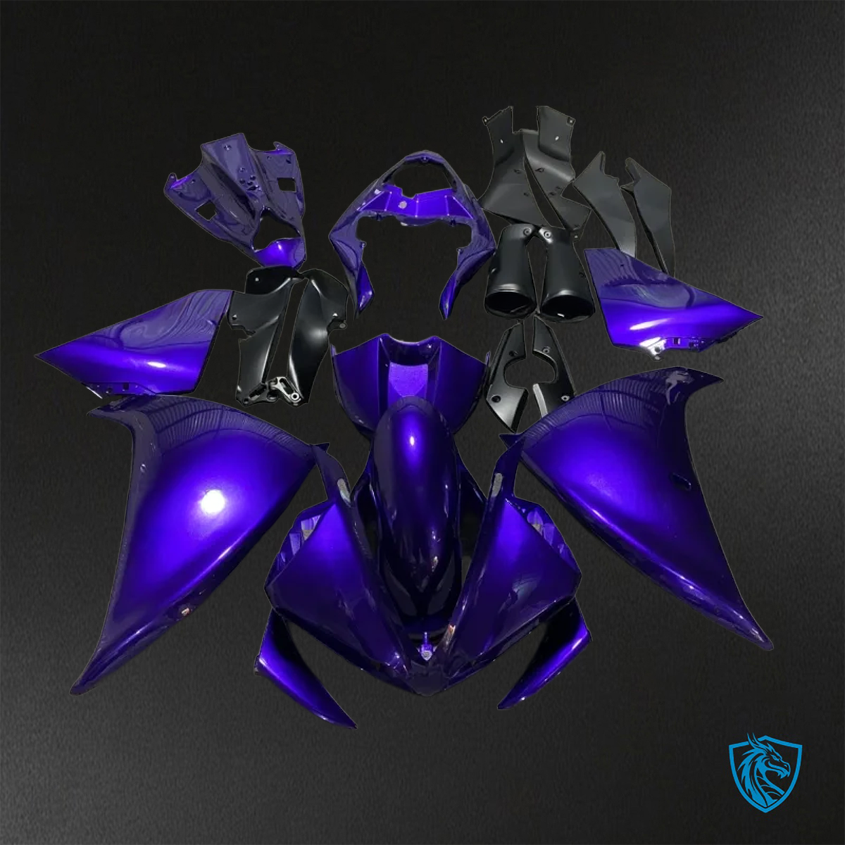 Yamaha YZF R1 (2012-2014) Blue & Purple Fairings Kit - Aftermarket ABS Bodywork