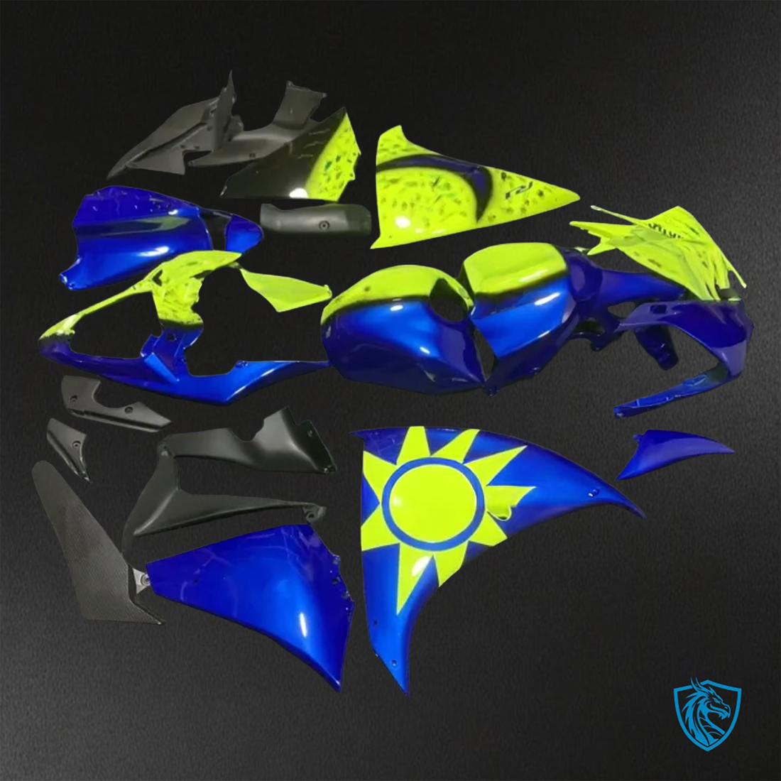 Yamaha YZF R1 (2012-2014) Yellow & Blue Fairings Kit - Aftermarket ABS Bodywork