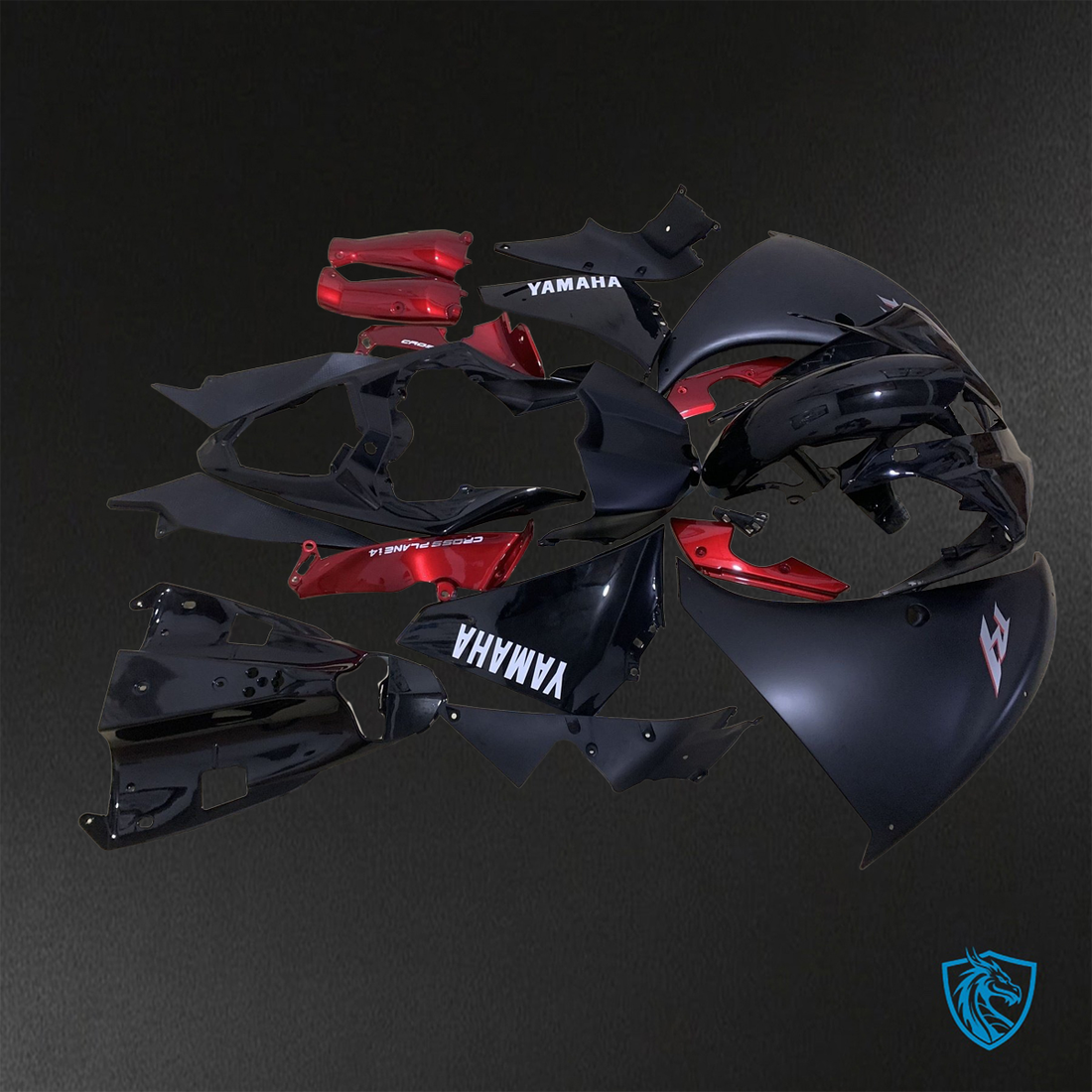 Yamaha YZF R1 (2012-2014) Matte Black & Red - Replacement Motorcycle Fairings Kit