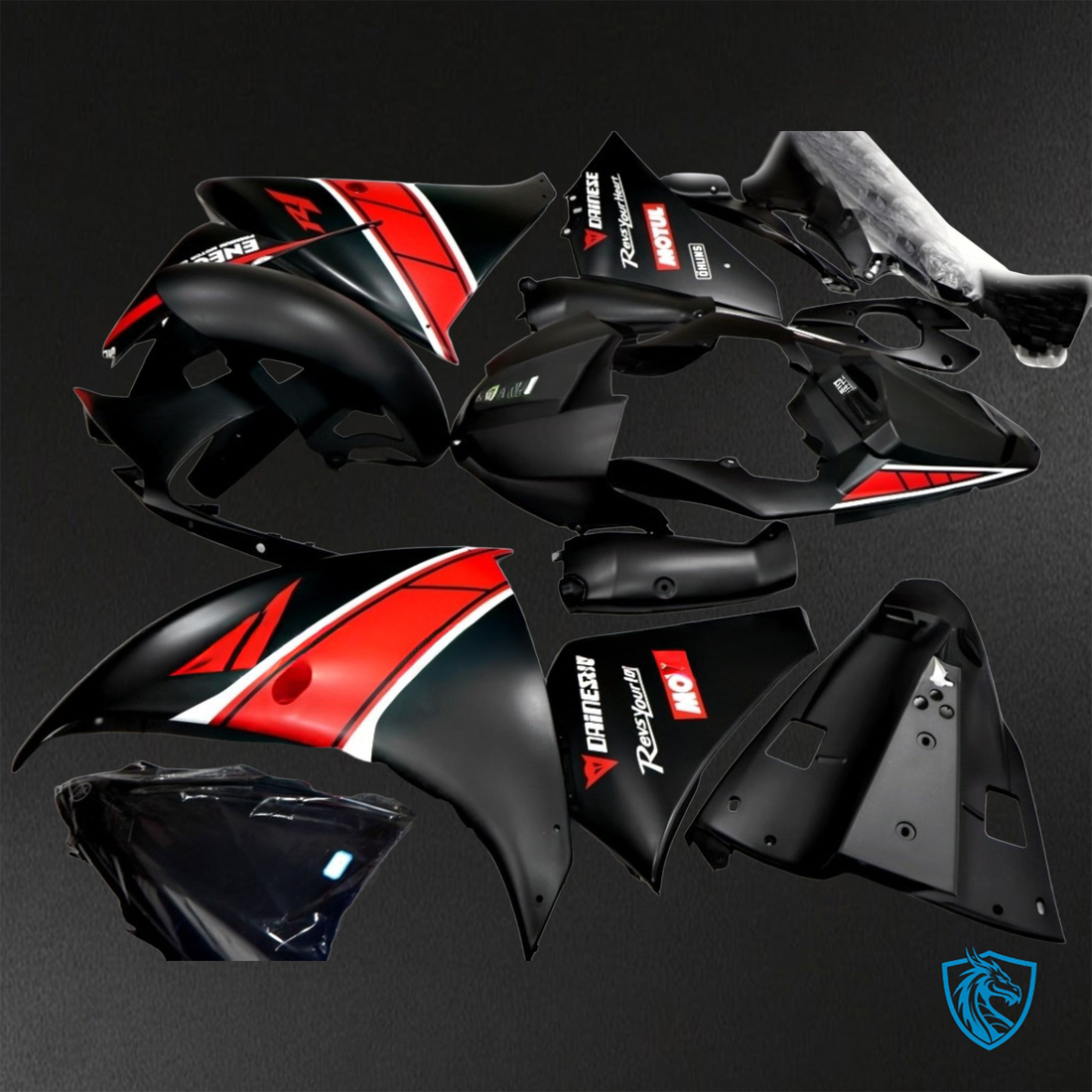 Yamaha YZF R1 (2012-2014) Matte Red & Black ABS Bodywork - Fairings Kit