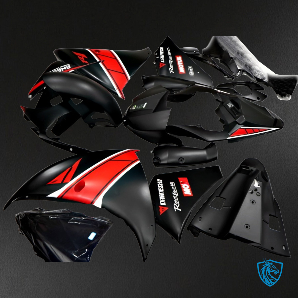 Yamaha YZF R1 (2012-2014) Matte Red & Black ABS Bodywork - Fairings Kit