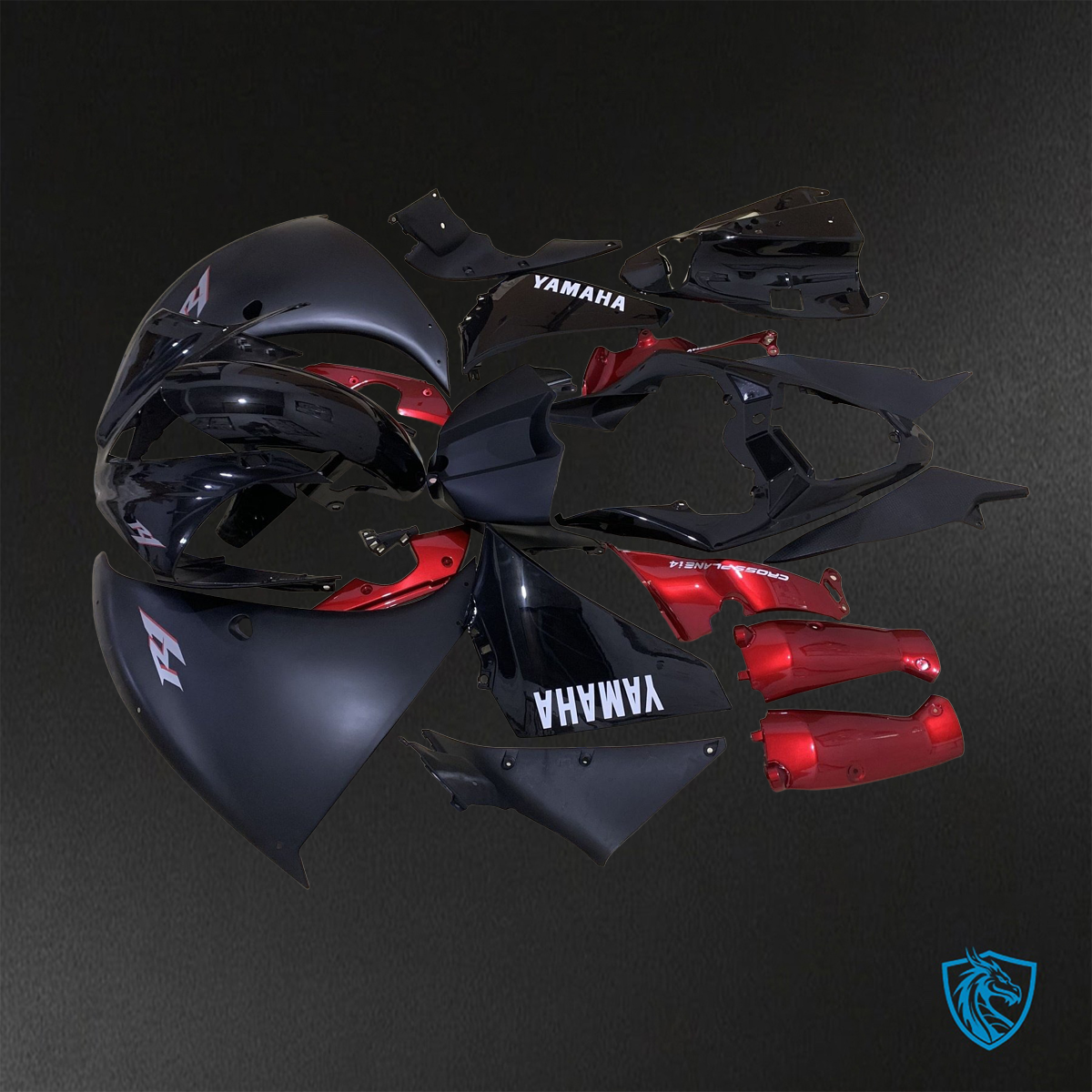 Yamaha YZF R1 (2012-2014) Matte Black & Red - Replacement Motorcycle Fairings Kit