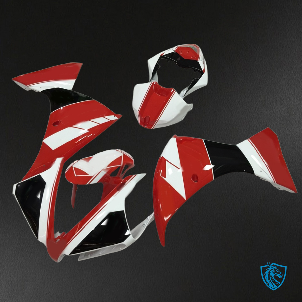 Yamaha YZF R1 (2012-2014) Red, White & Black ABS Bodywork - Fairings Kit