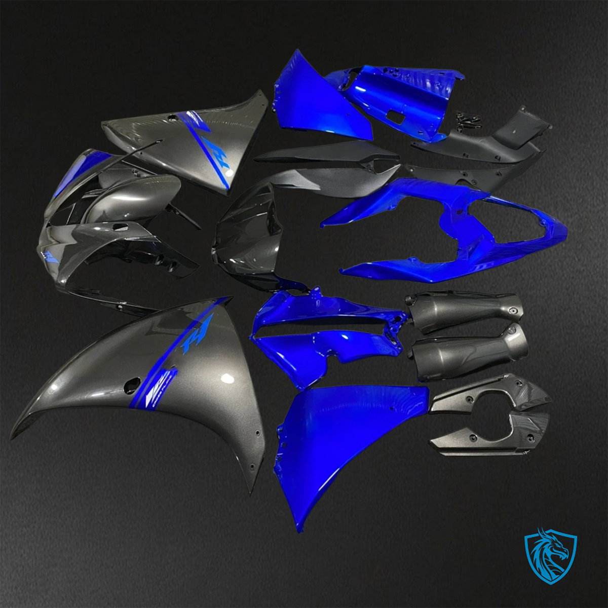 Yamaha YZF R1 (2012-2014) Gloss Black & Blue ABS Bodywork - Fairings Kit