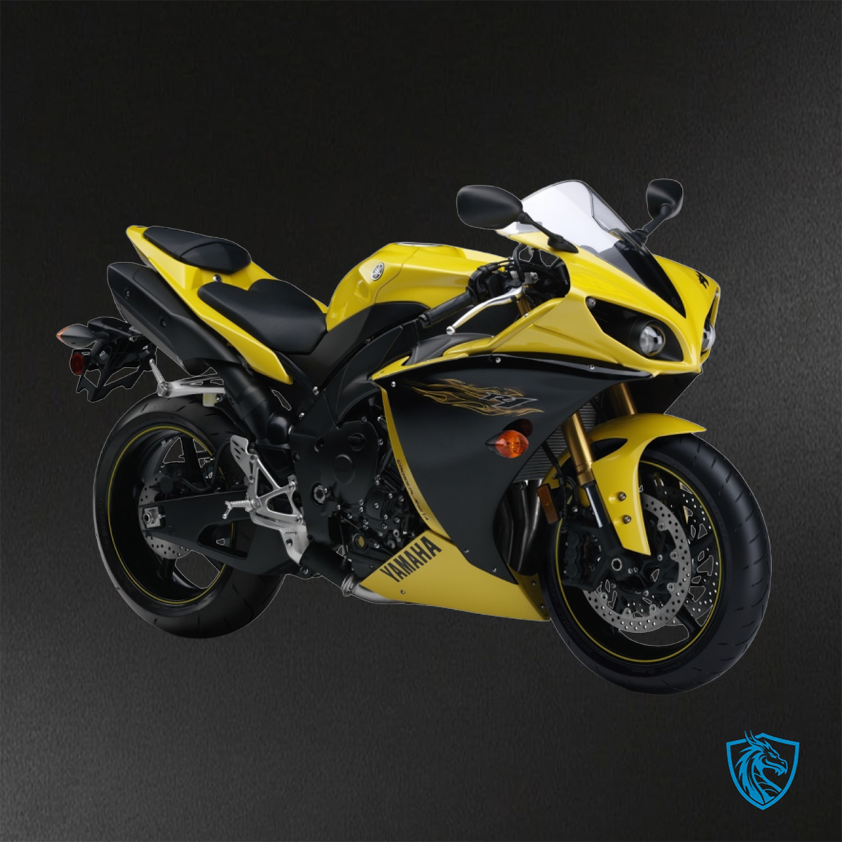 Yamaha YZF R1 (2012-2014) Gloss Black & Yellow Fairings Kit - Aftermarket ABS Bodywork