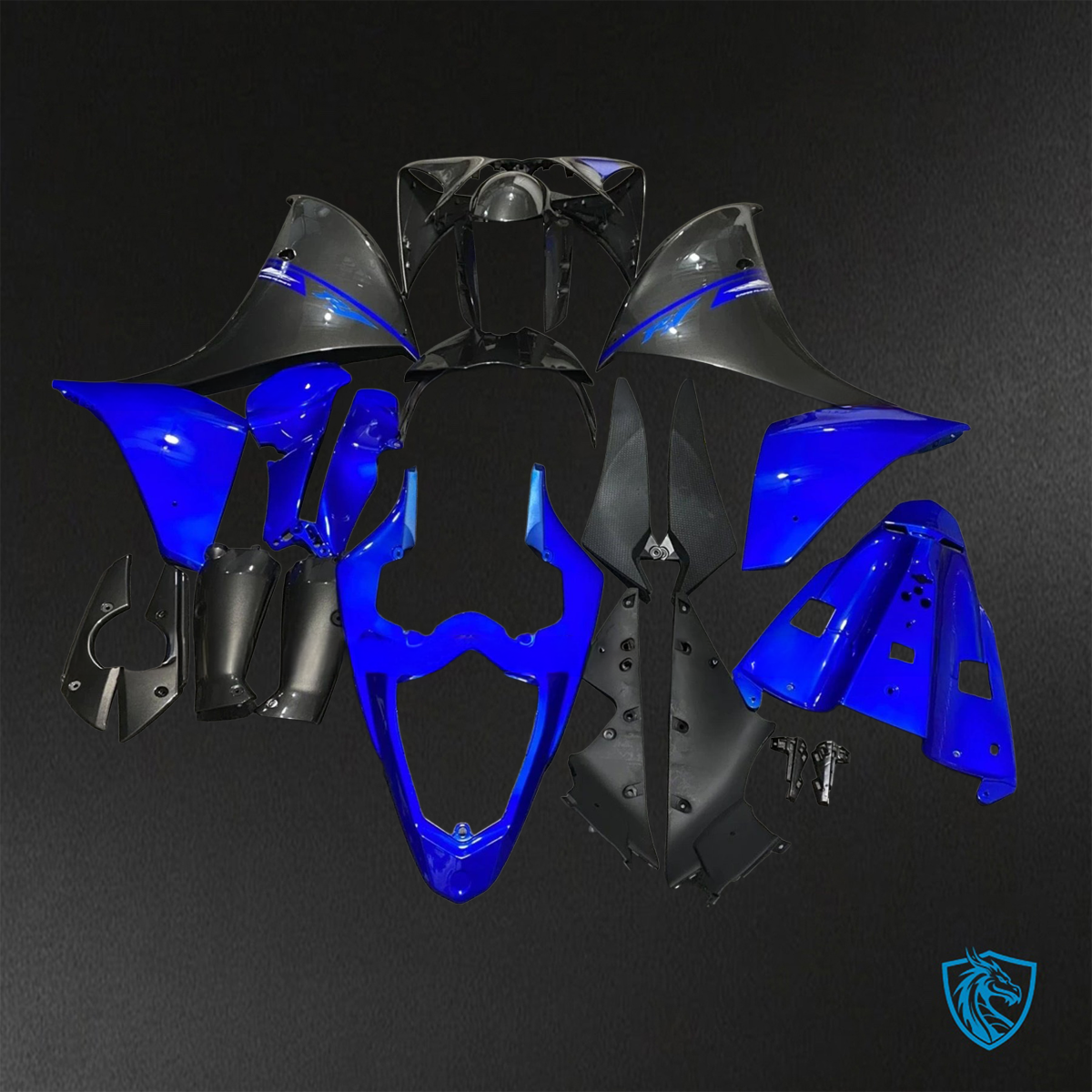 Yamaha YZF R1 (2012-2014) Gloss Black & Blue ABS Bodywork - Fairings Kit
