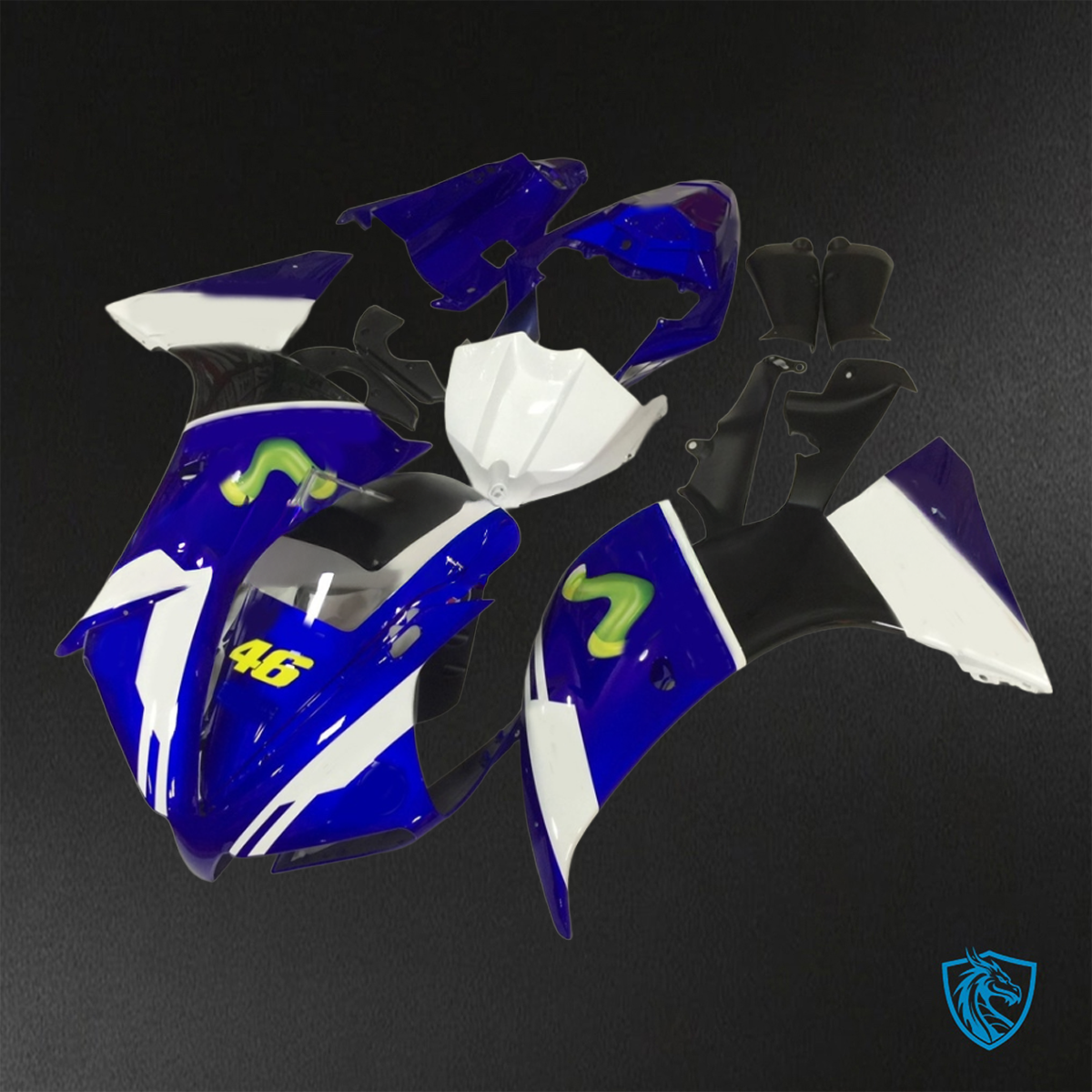 Yamaha YZF R1 (2012-2014) Blue, White & Black Movistar - Replacement Motorcycle Fairings Kit