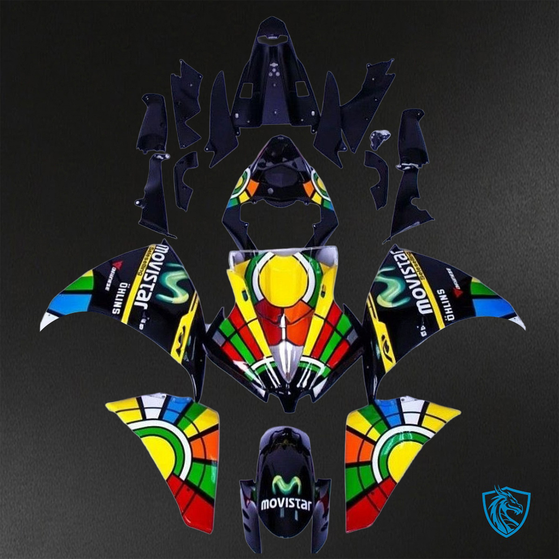 Yamaha YZF R1 (2012-2014) Multicolor Movistar ABS Bodywork - Fairings Kit