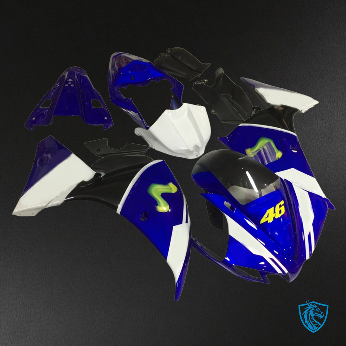 Yamaha YZF R1 (2012-2014) Blue, White & Black Movistar - Replacement Motorcycle Fairings Kit