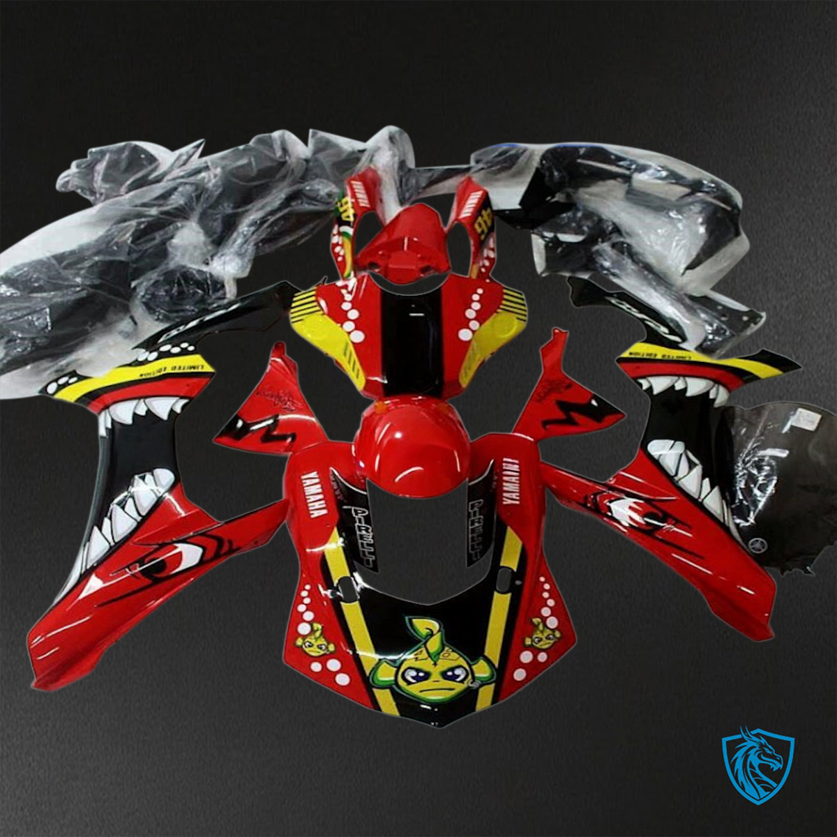 Yamaha YZF R1 (2015-2020) Gloss Red, Yellow & Black Shark ABS Bodywork - Fairings Kit