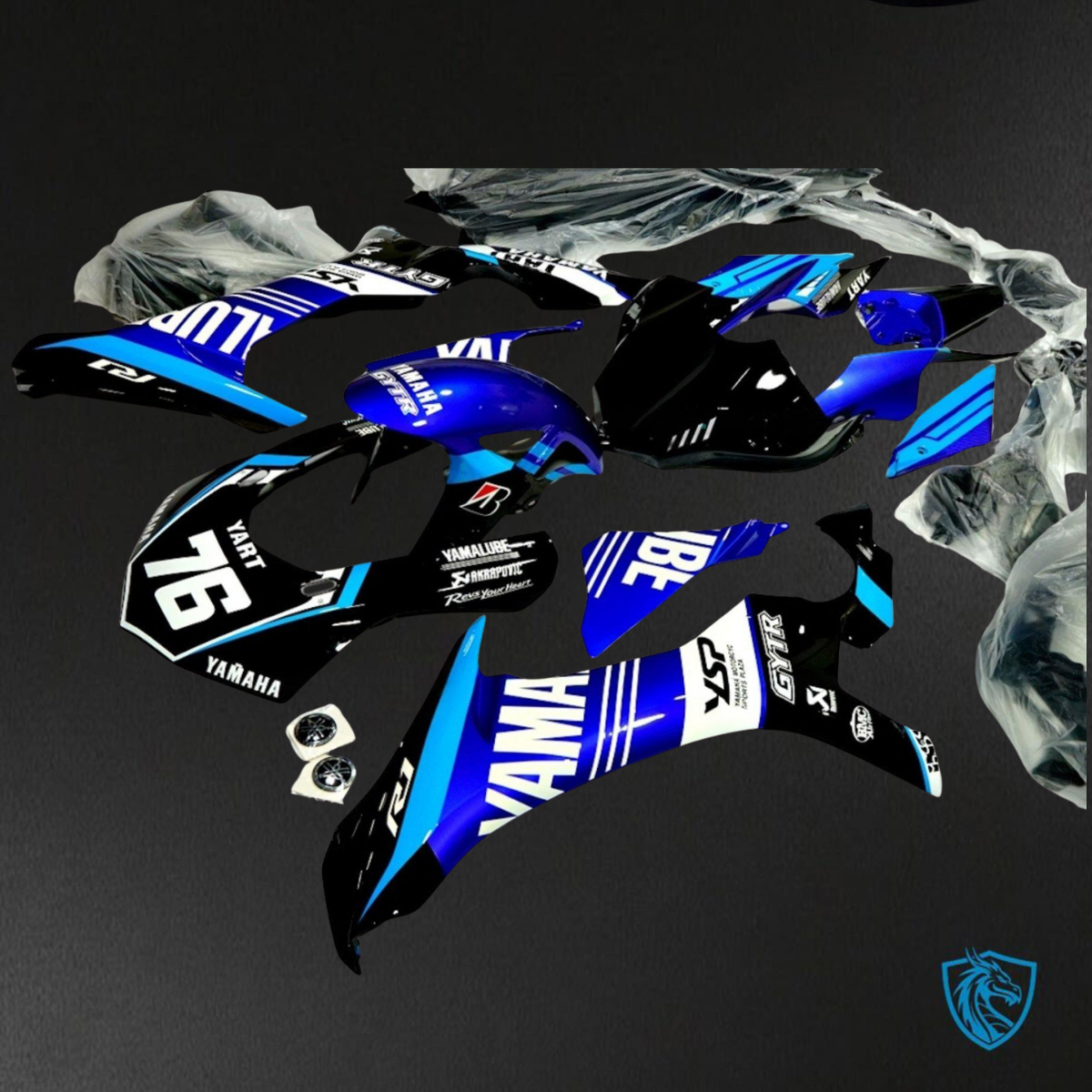 Yamaha YZF R1 (2015-2020) Blue, Black & White - Replacement Motorcycle Fairings Kit