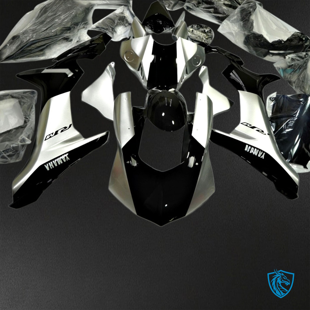 Yamaha YZF R1 (2015-2020) Silver & Black - Custom ABS Fairing Kit