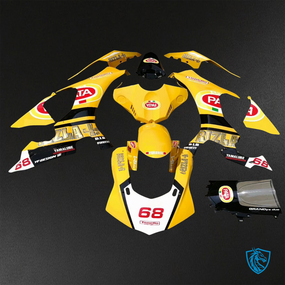Yamaha YZF R1 (2015-2020) Gloss Yellow & White - Replacement Motorcycle Fairings Kit