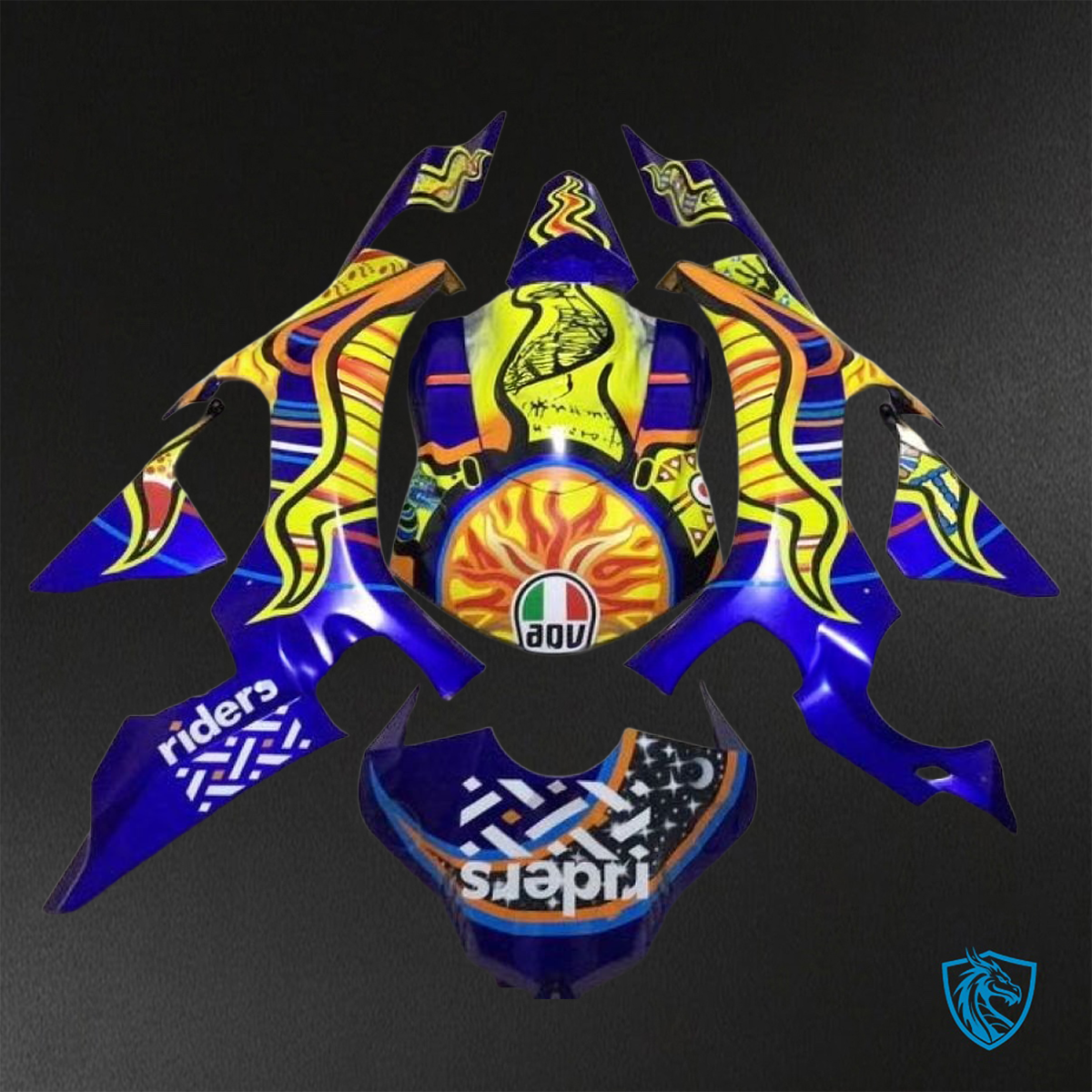 Yamaha YZF R1 (2015-2020) Blue, Yellow & Orange ABS Bodywork - Fairings Kit