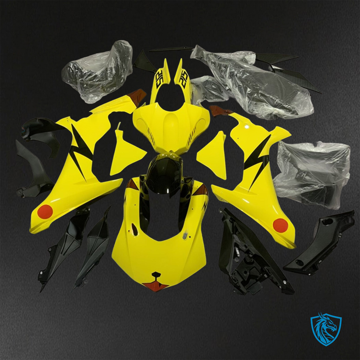 Yamaha YZF R1 (2015-2020) Yellow & Black ABS Bodywork - Fairings Kit