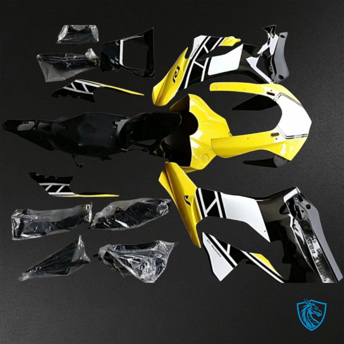 Yamaha YZF R1 (2015-2020) Yellow, Black & White ABS Bodywork - Fairings Kit