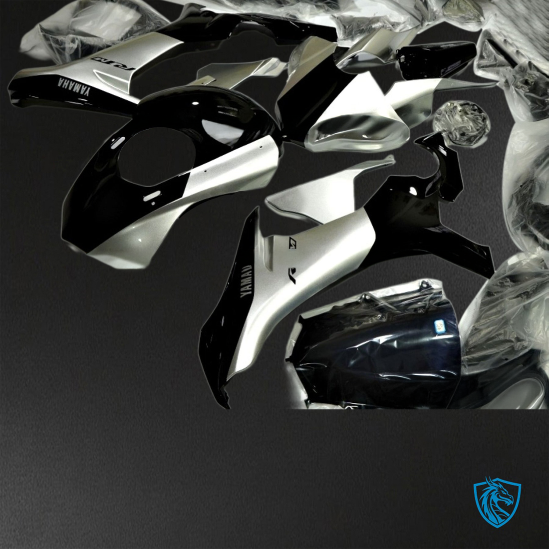 Yamaha YZF R1 (2015-2020) Silver & Black - Custom ABS Fairing Kit