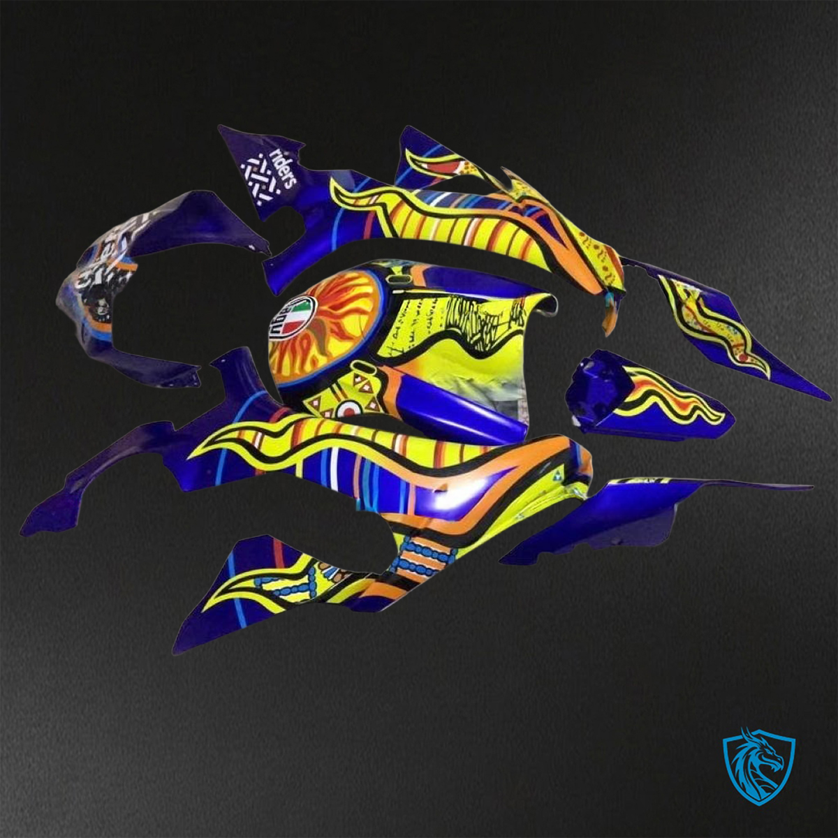 Yamaha YZF R1 (2015-2020) Blue, Yellow & Orange ABS Bodywork - Fairings Kit