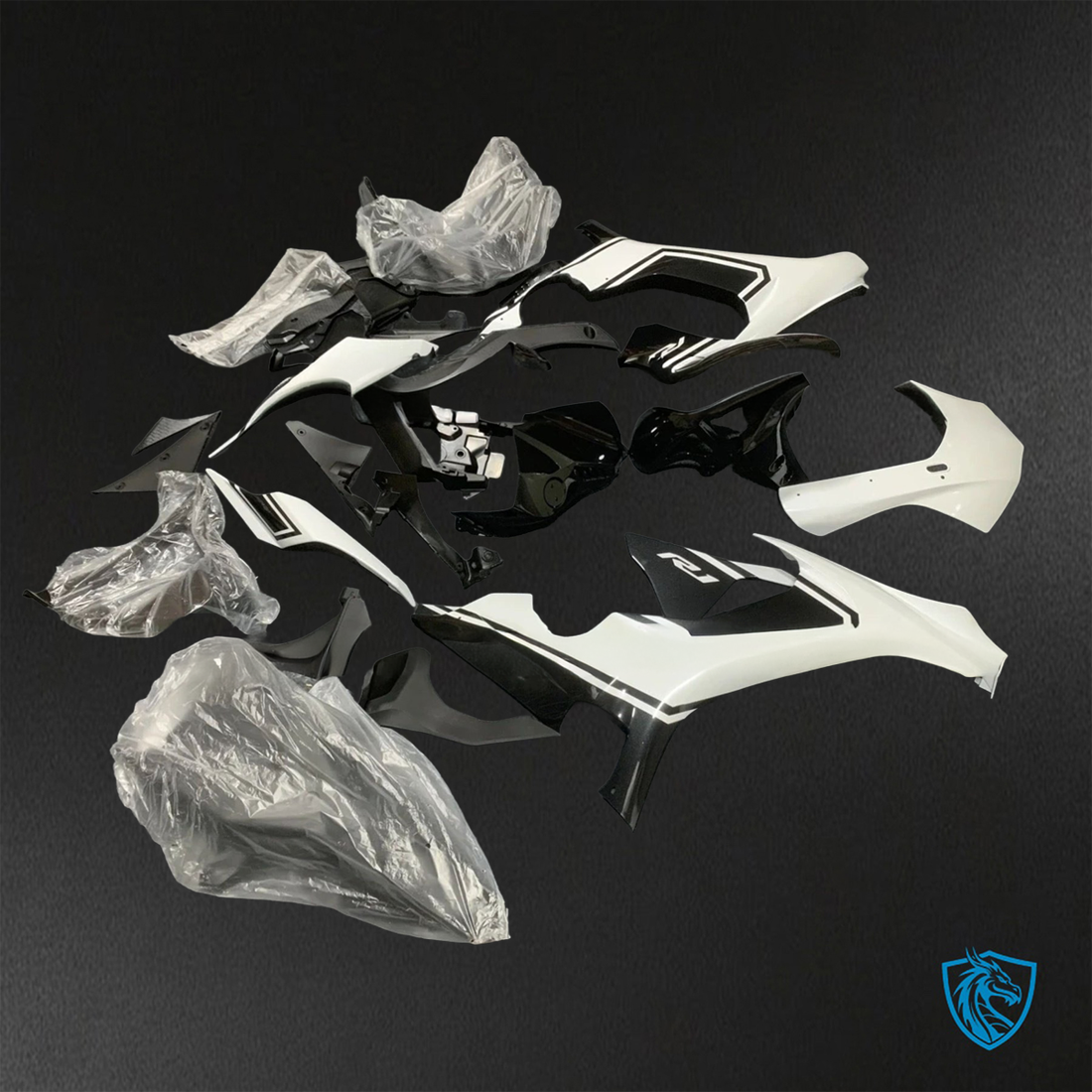 Yamaha YZF R1 (2015-2020) Gloss White & Black Fairings Kit - Aftermarket ABS Bodywork