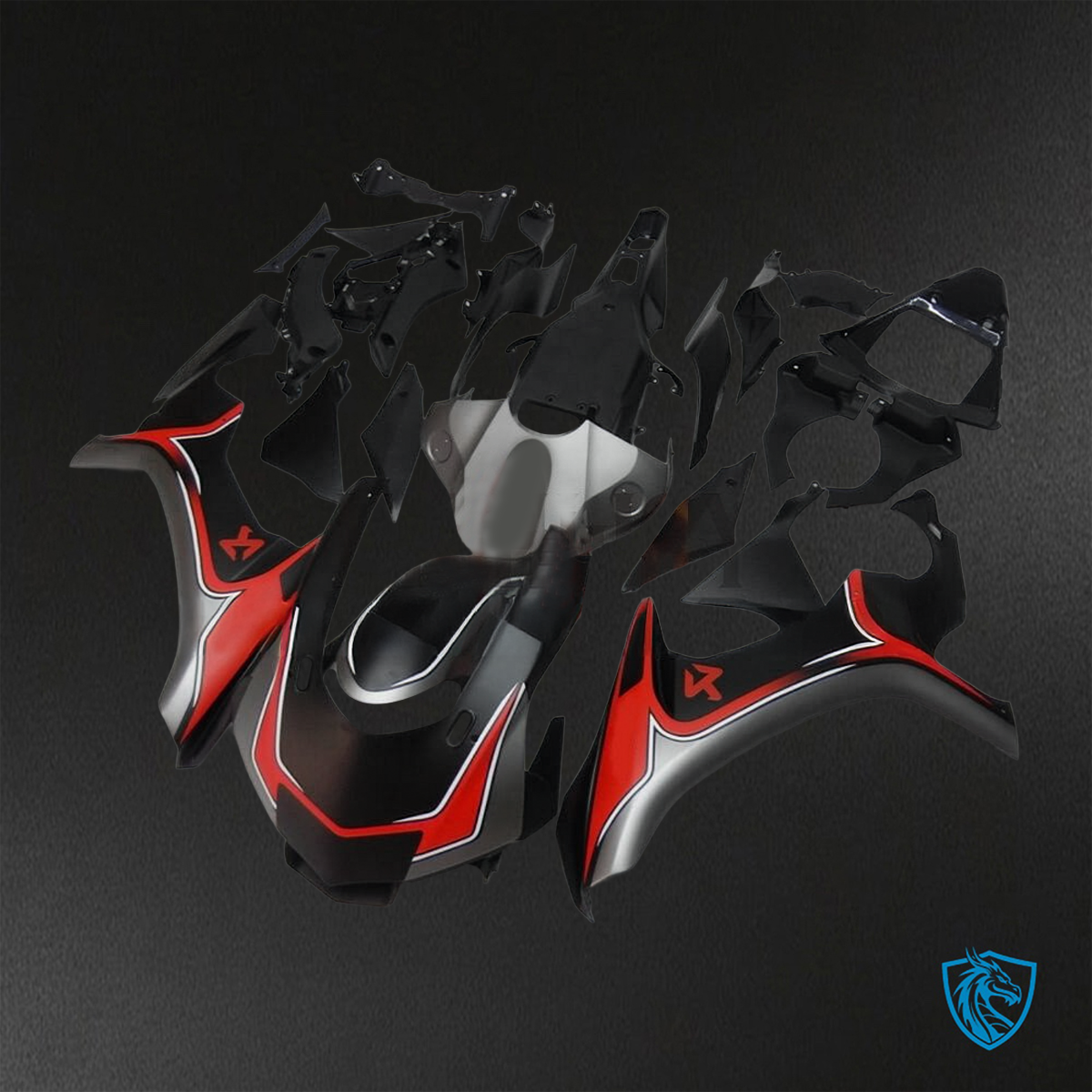 Yamaha YZF R1 (2015-2020) Black, Red & Grey Fairings Kit - Aftermarket ABS Bodywork