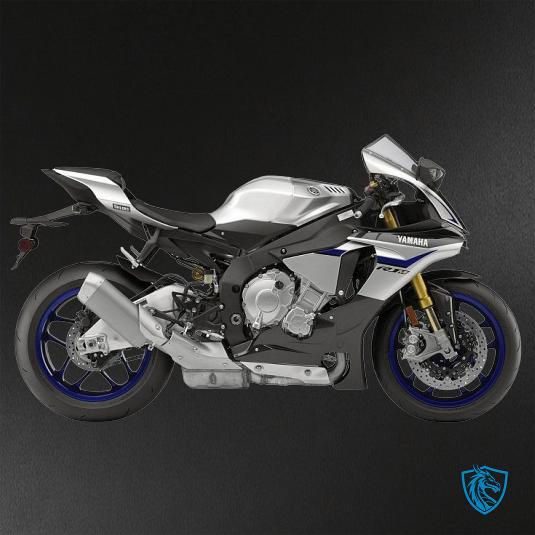 Yamaha YZF R1 (2015–2020) Glossy Silver & Black - Custom ABS Fairing Kit