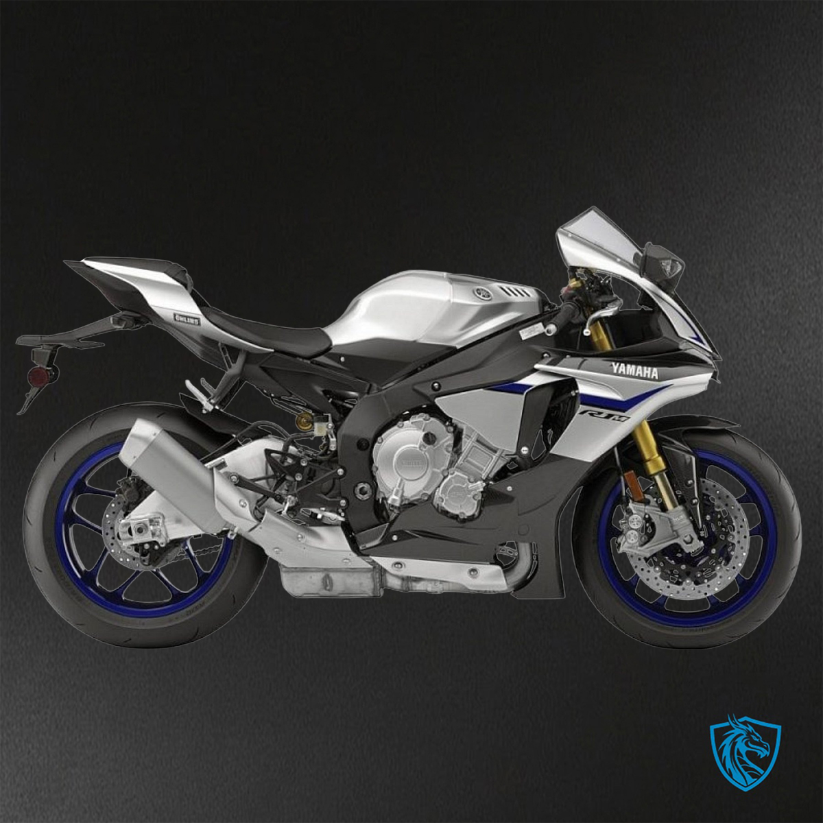 Yamaha YZF R1 (2015–2020) Glossy Silver & Black - Custom ABS Fairing Kit