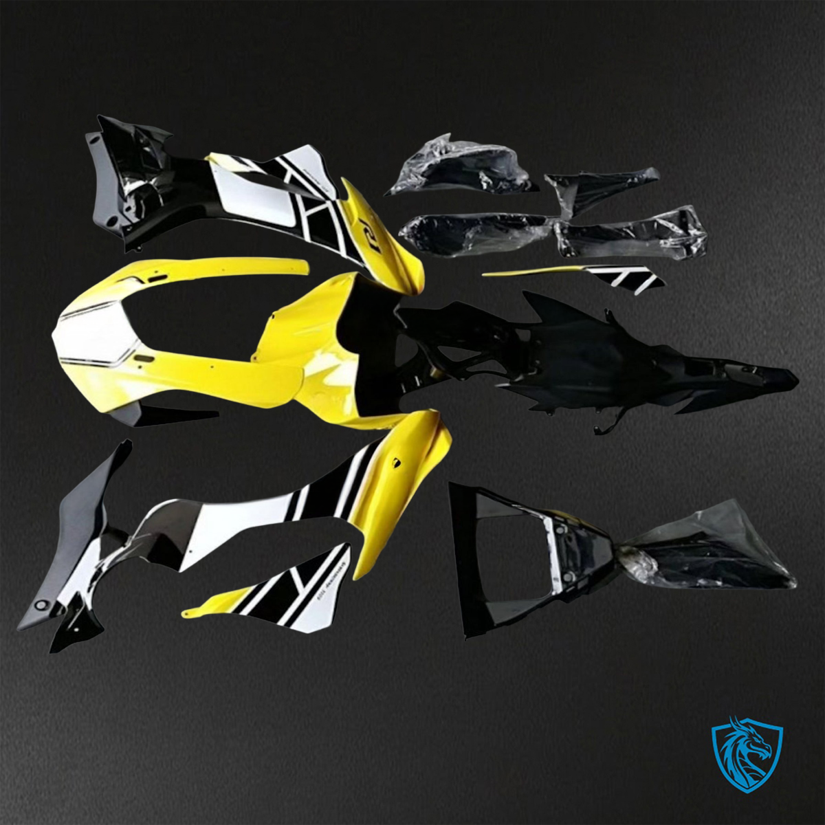 Yamaha YZF R1 (2015-2020) Yellow, Black & White ABS Bodywork - Fairings Kit