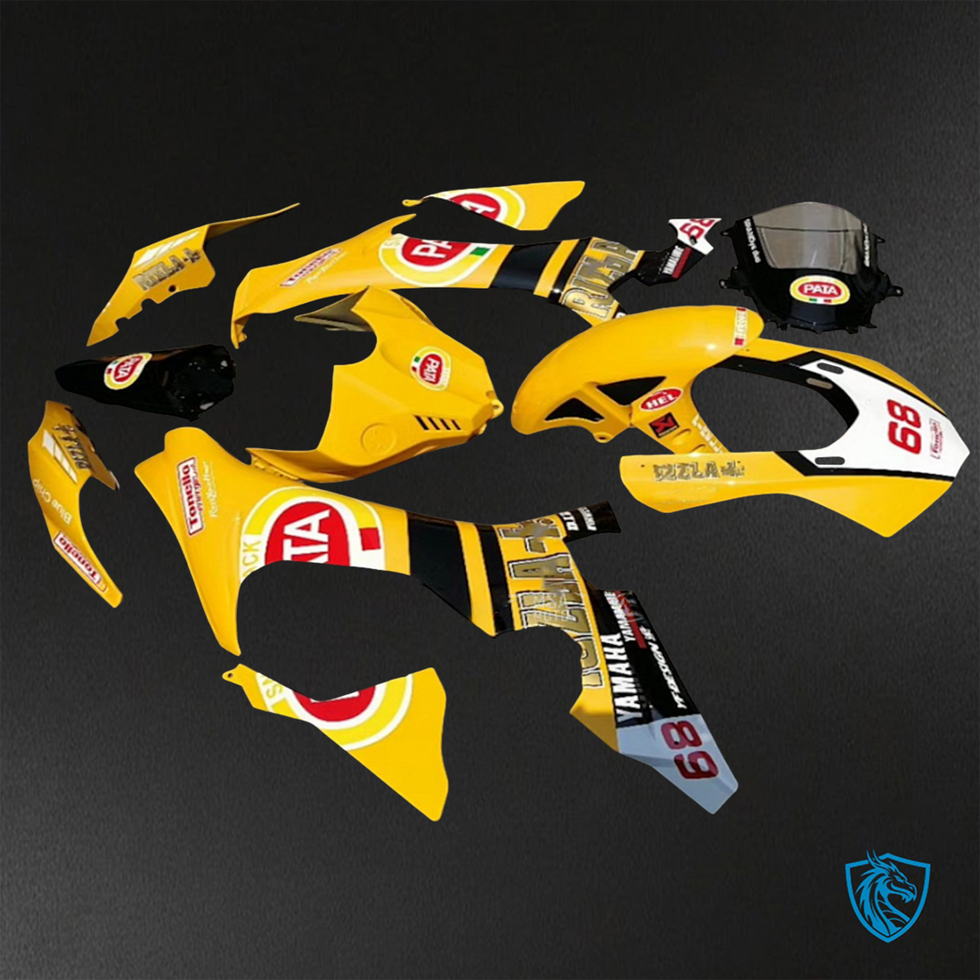 Yamaha YZF R1 (2015-2020) Gloss Yellow & White - Replacement Motorcycle Fairings Kit