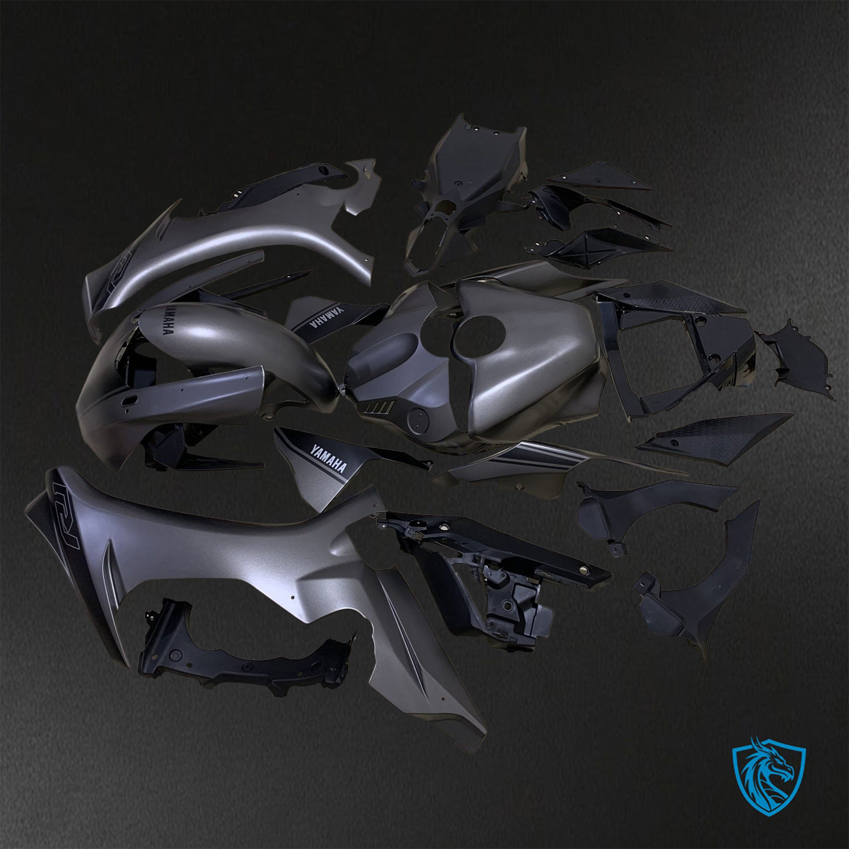Yamaha YZF R1 (2015-2020) Matte Dark Gray - Replacement Motorcycle Fairings Kit