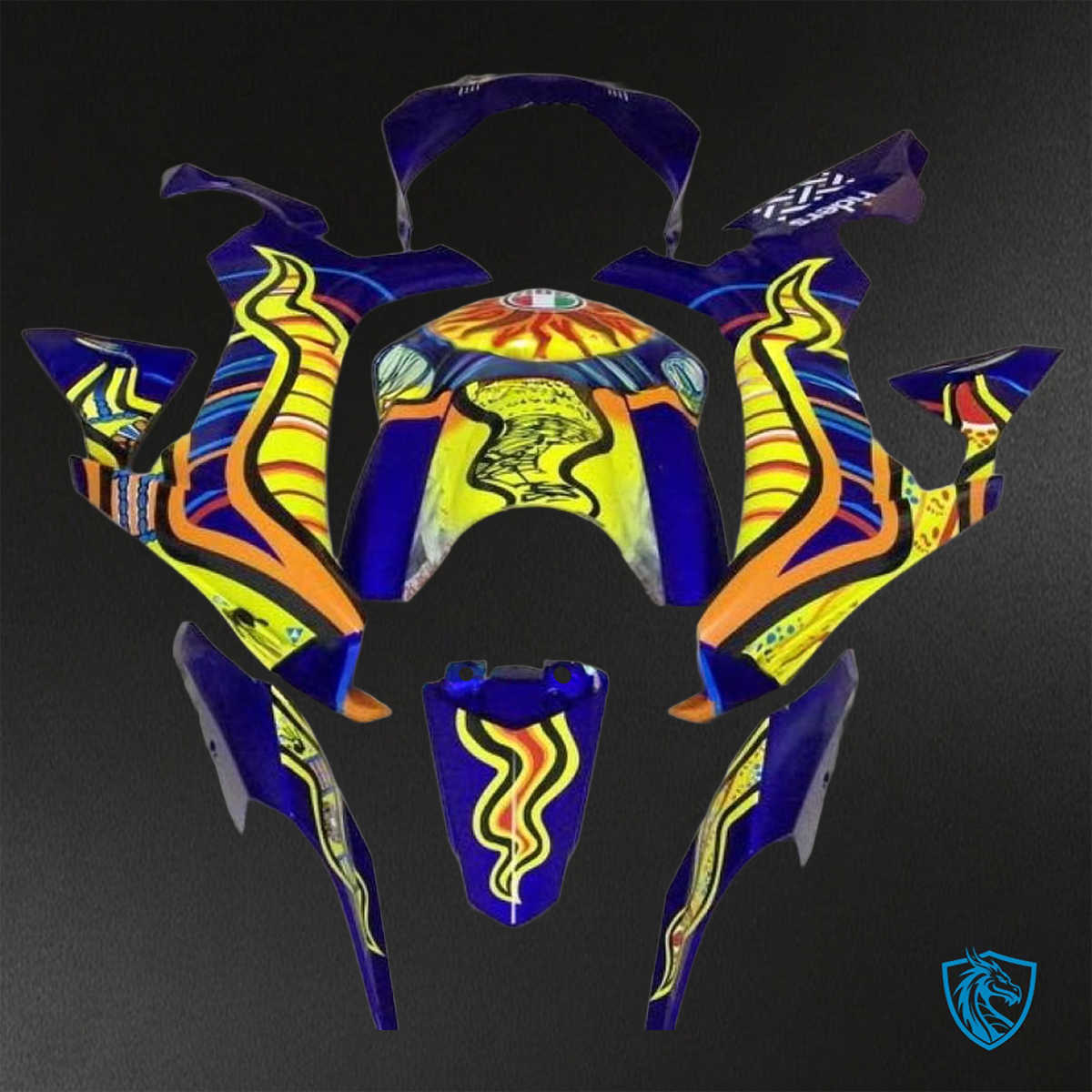 Yamaha YZF R1 (2015-2020) Blue, Yellow & Orange ABS Bodywork - Fairings Kit