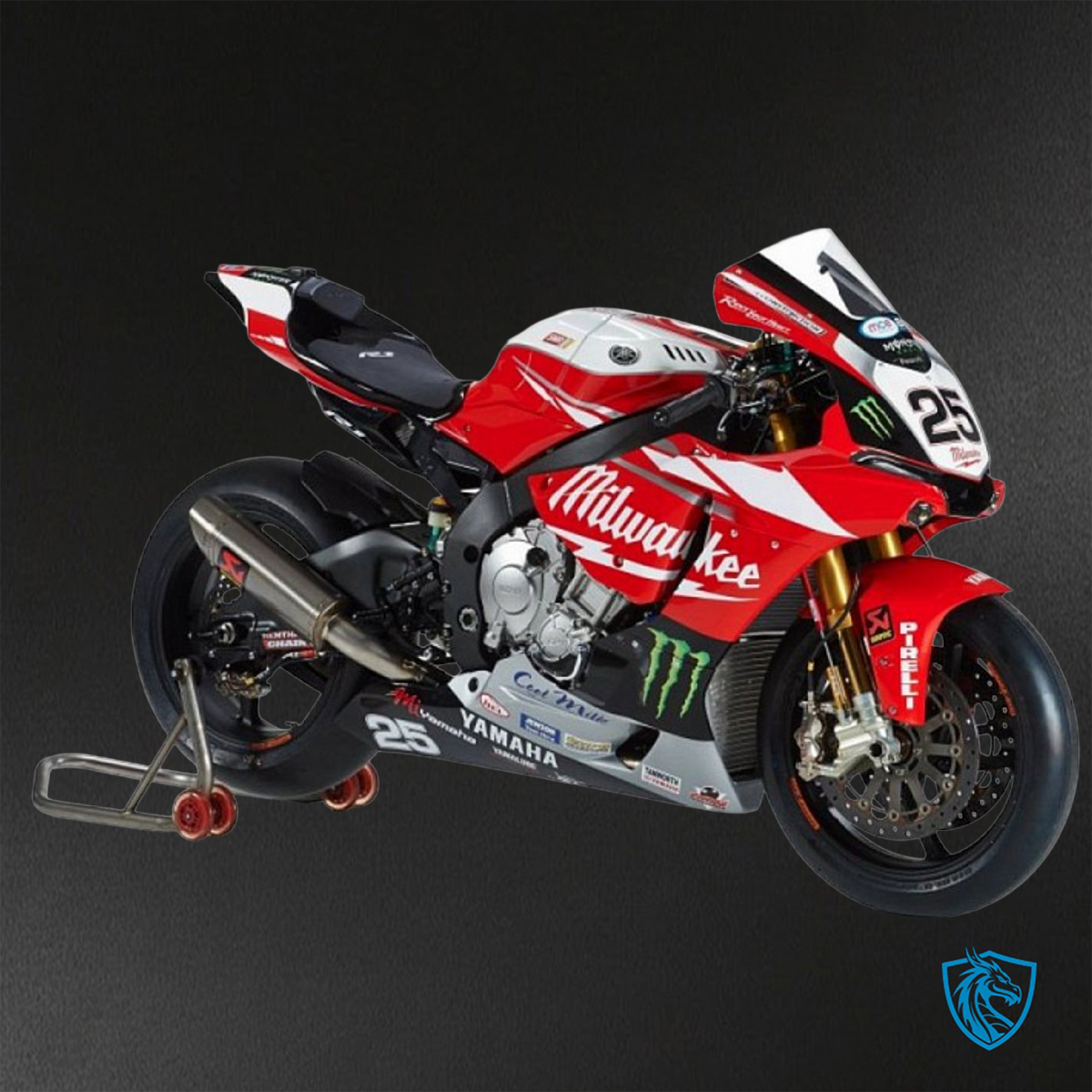 Yamaha YZF R1 (2015–2020) Red, Black & White Logos Fairings Kit - Aftermarket ABS Bodywork