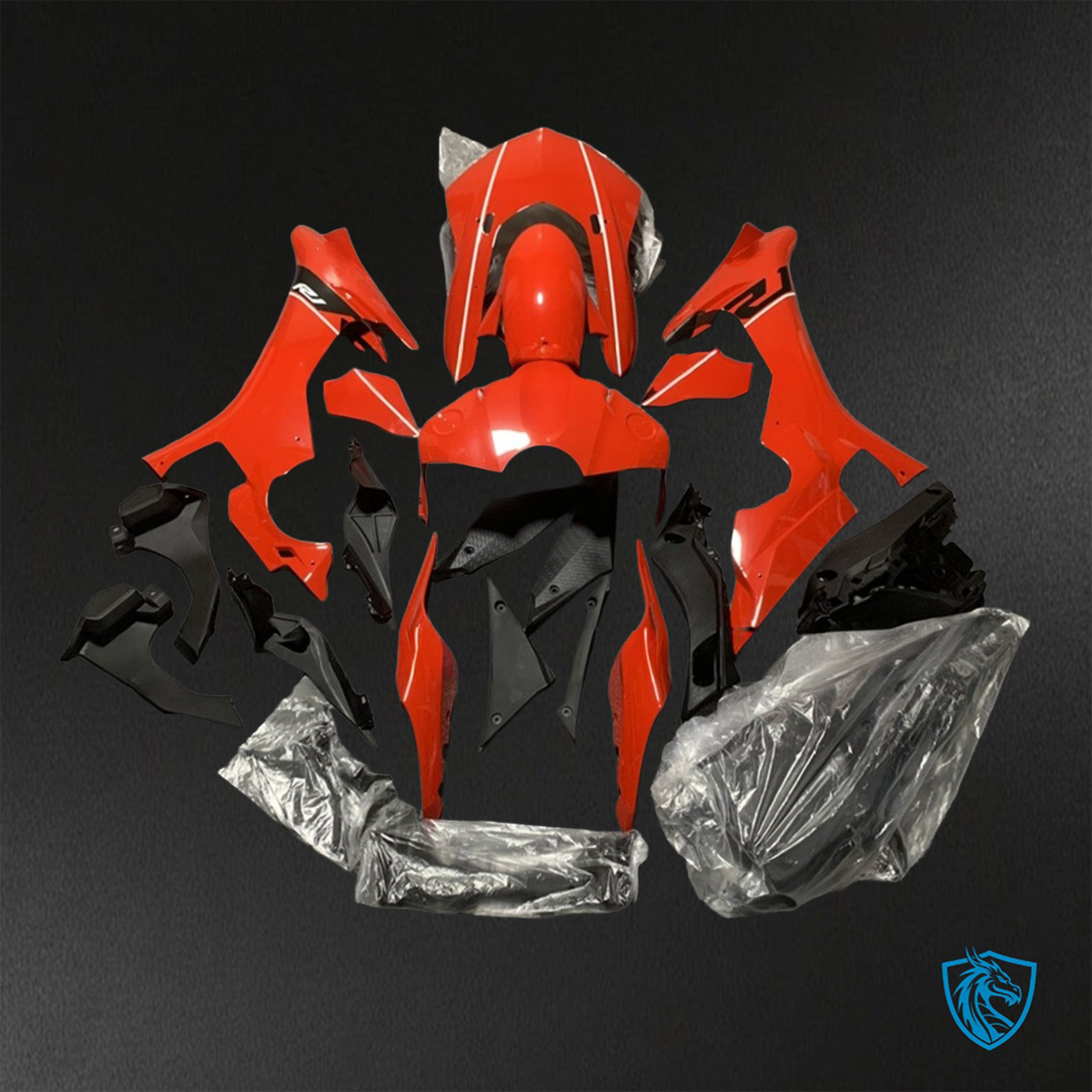 Yamaha YZF R1 (2015–2020) Glossy Red & Black ABS Bodywork - Fairings Kit