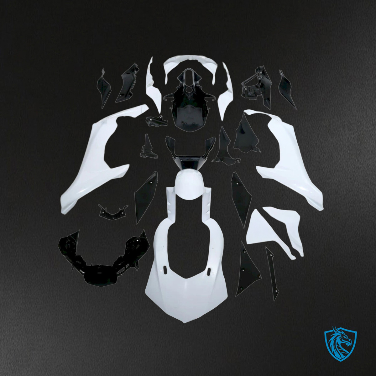 Yamaha YZF R1 (2015–2020) White & Black ABS Bodywork - Fairings Kit