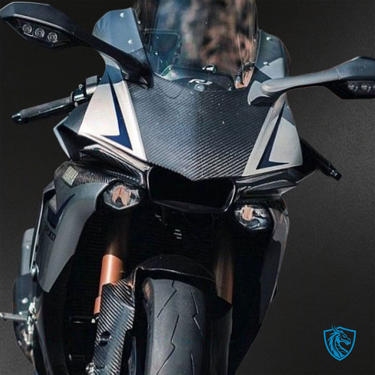 Yamaha YZF R1 (2015–2020) Glossy Silver & Black - Custom ABS Fairing Kit