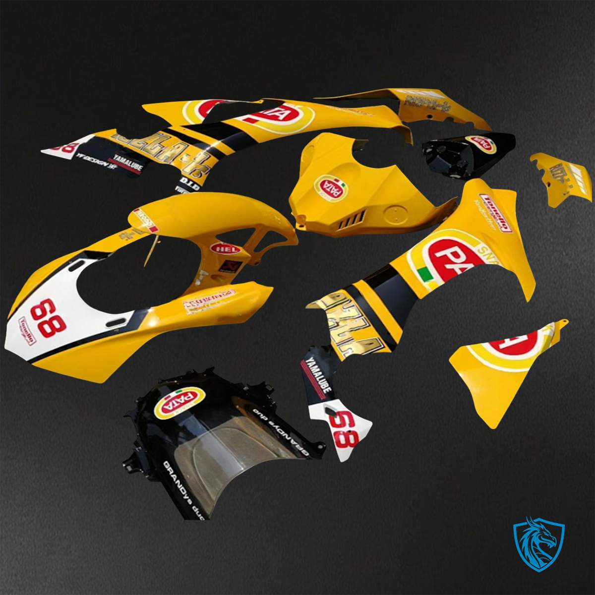 Yamaha YZF R1 (2015-2020) Gloss Yellow & White - Replacement Motorcycle Fairings Kit