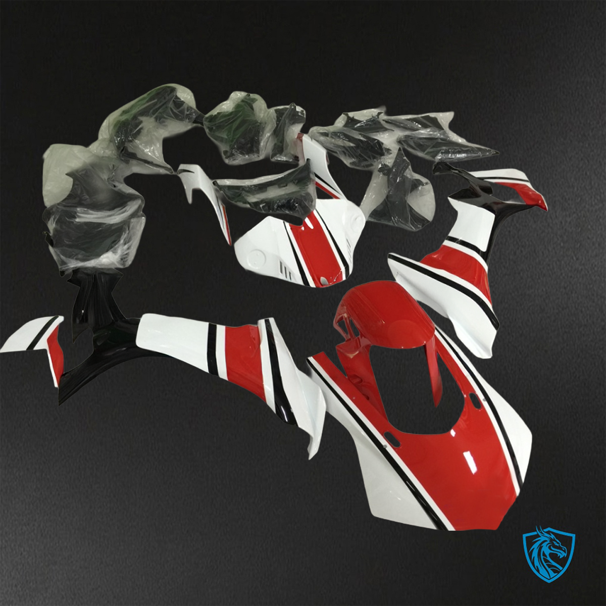 Yamaha YZF R1 (2015–2020) Red & White - Replacement Motorcycle Fairings Kit