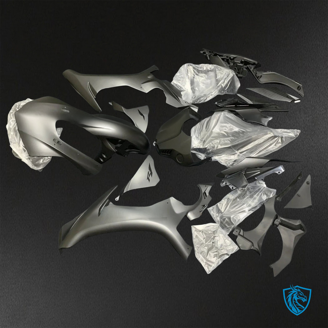 Yamaha YZF R1 (2015-2020) Gloss Black Fairings Kit - Aftermarket ABS Bodywork