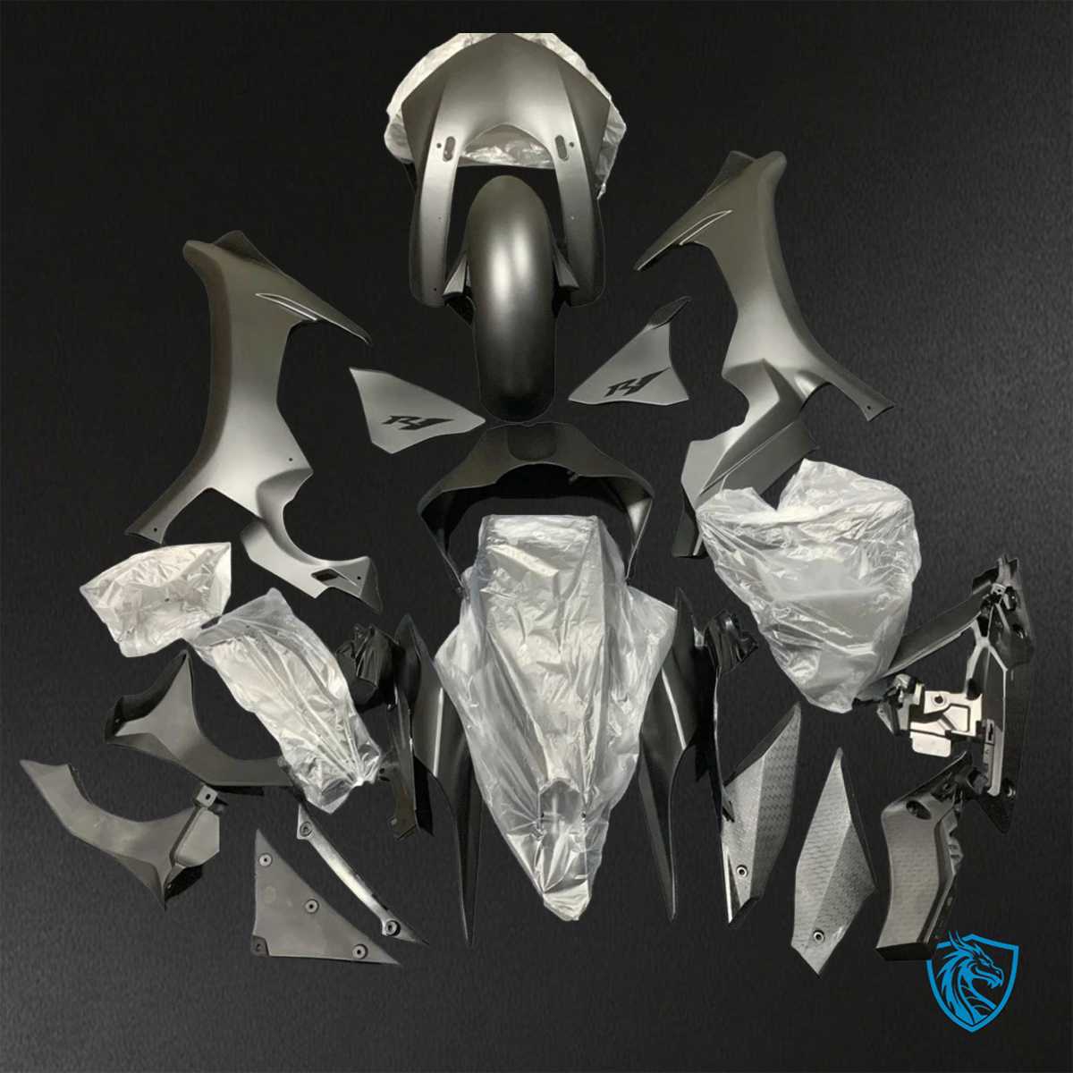 Yamaha YZF R1 (2015-2020) Gloss Black Fairings Kit - Aftermarket ABS Bodywork