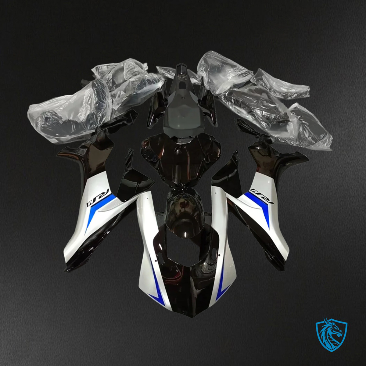Yamaha YZF R1 (2015-2020) Black, White & Blue - Replacement Motorcycle Fairings Kit