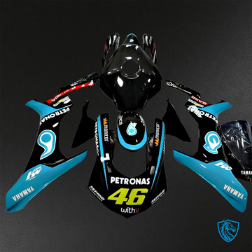 Yamaha YZF R1 (2015–2020) Black & Light Blue Petronas Fairings Kit - Aftermarket ABS Bodywork