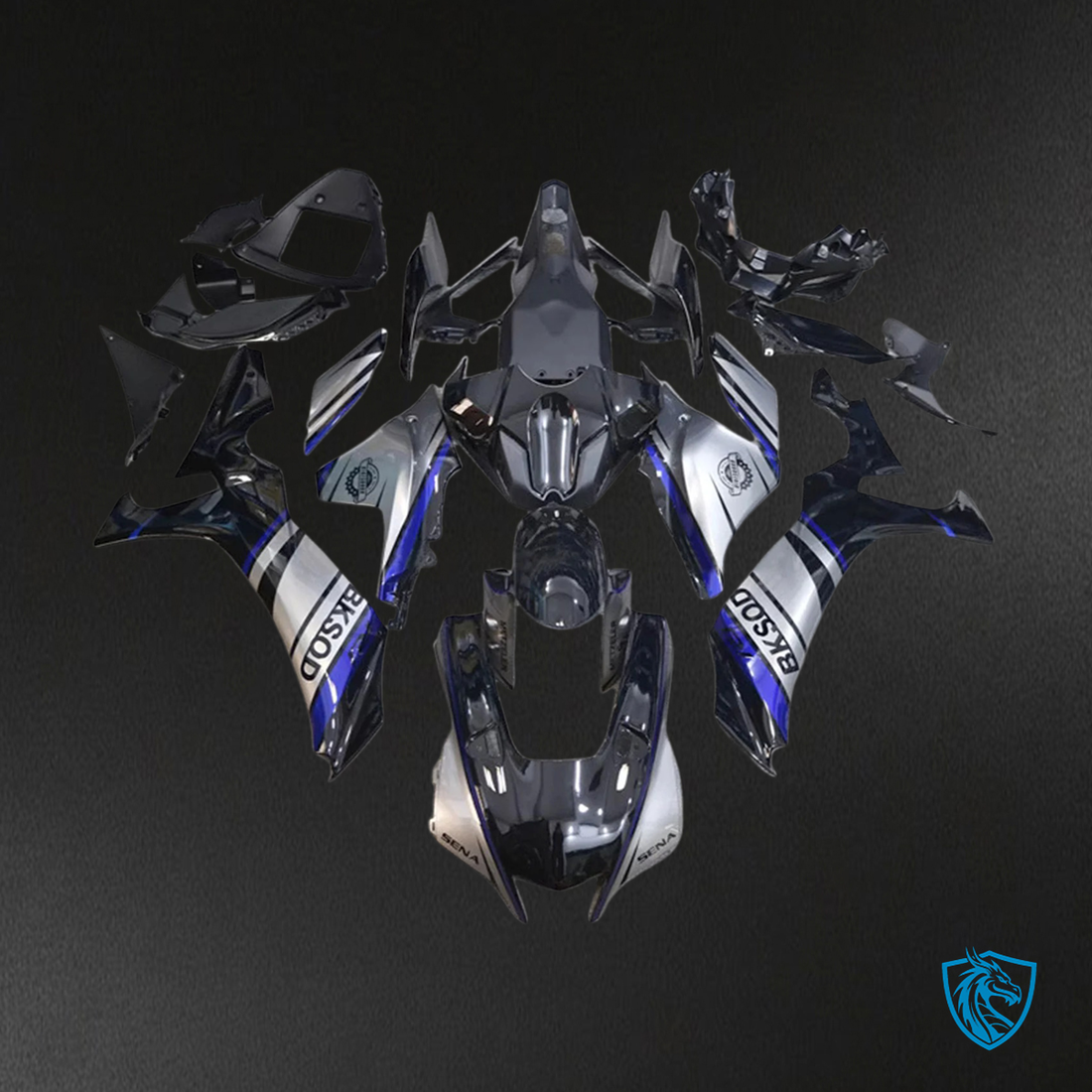 Yamaha YZF R1 (2020-2025) Black, Gray & Blue - MERGEment Motorcycle Fairing Kit