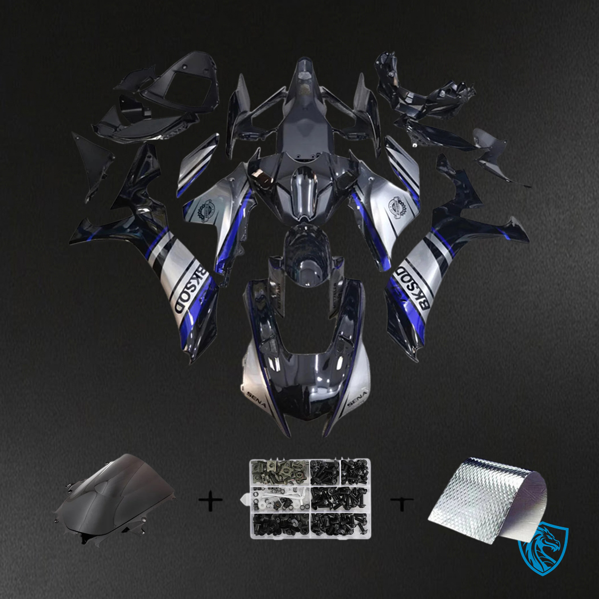 Yamaha YZF R1 (2020-2025) Black, Gray & Blue - MERGEment Motorcycle Fairing Kit